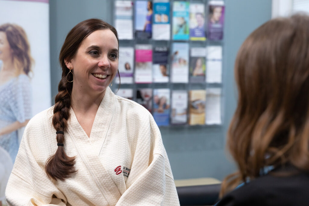 woman during an appointment with a sexual wellness doctor in Cincinnati
