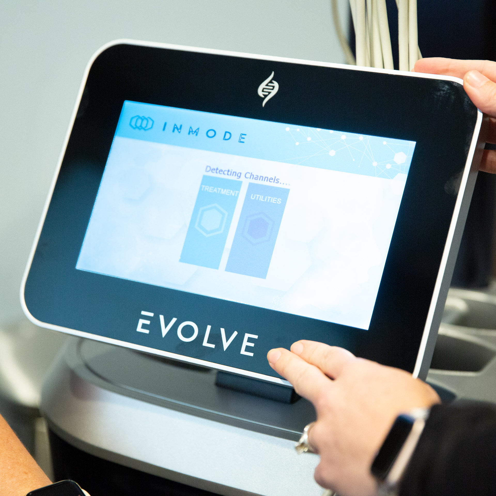 The control screen for Evolve body remodeling, which is a great solution for excess skin after weight loss in Cincinnati