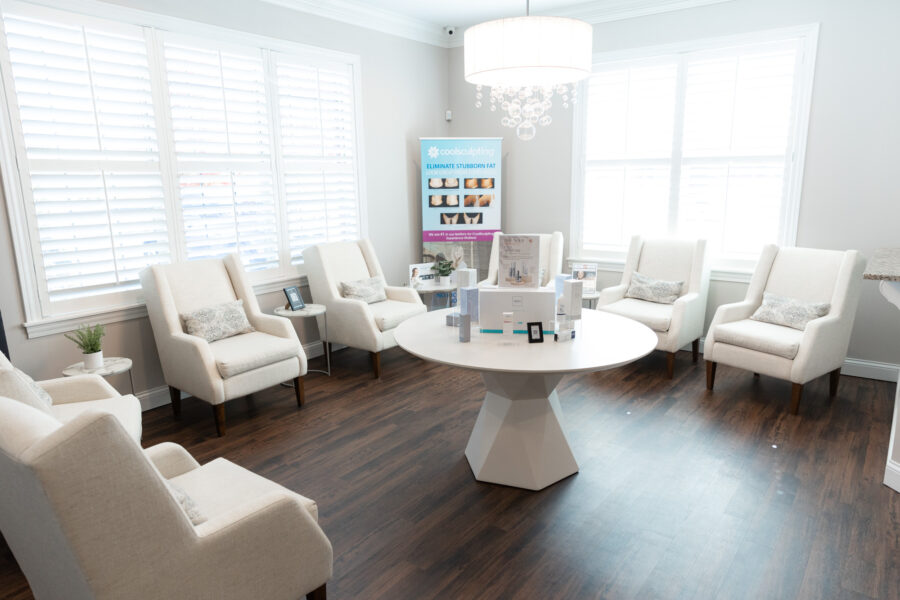 Lobby of an aesthetics clinic in Cincinnati