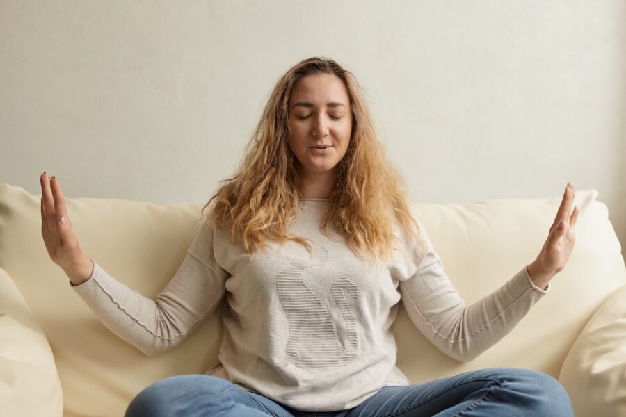 Woman practicing stress management in Cincinnati